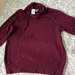 LLBean Cashmere size S Burgundy Cowl Neck Sweater